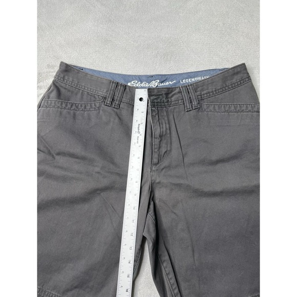Eddie‎ Bauer Shorts 12 Grey Chino Flat Front Casual Outdoors - Picture 6 of 10